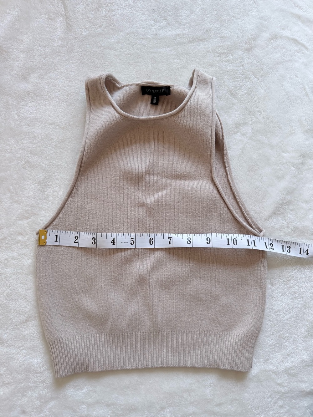 Dynamite Neutral Beige Ribbed Knit Tank Top - Picture 3 of 6
